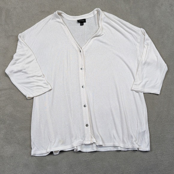 J.Jill Cardigan Womens Large White Wearever Collection Button Front Lightweight — photo 2